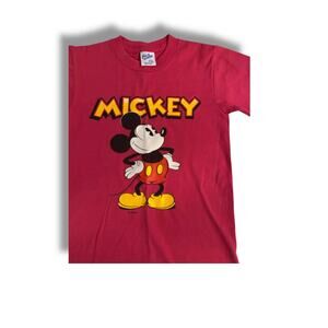 Vintage Disney Mickey Mouse T Shirt Youth Small 6-8 Velva Sheen USA